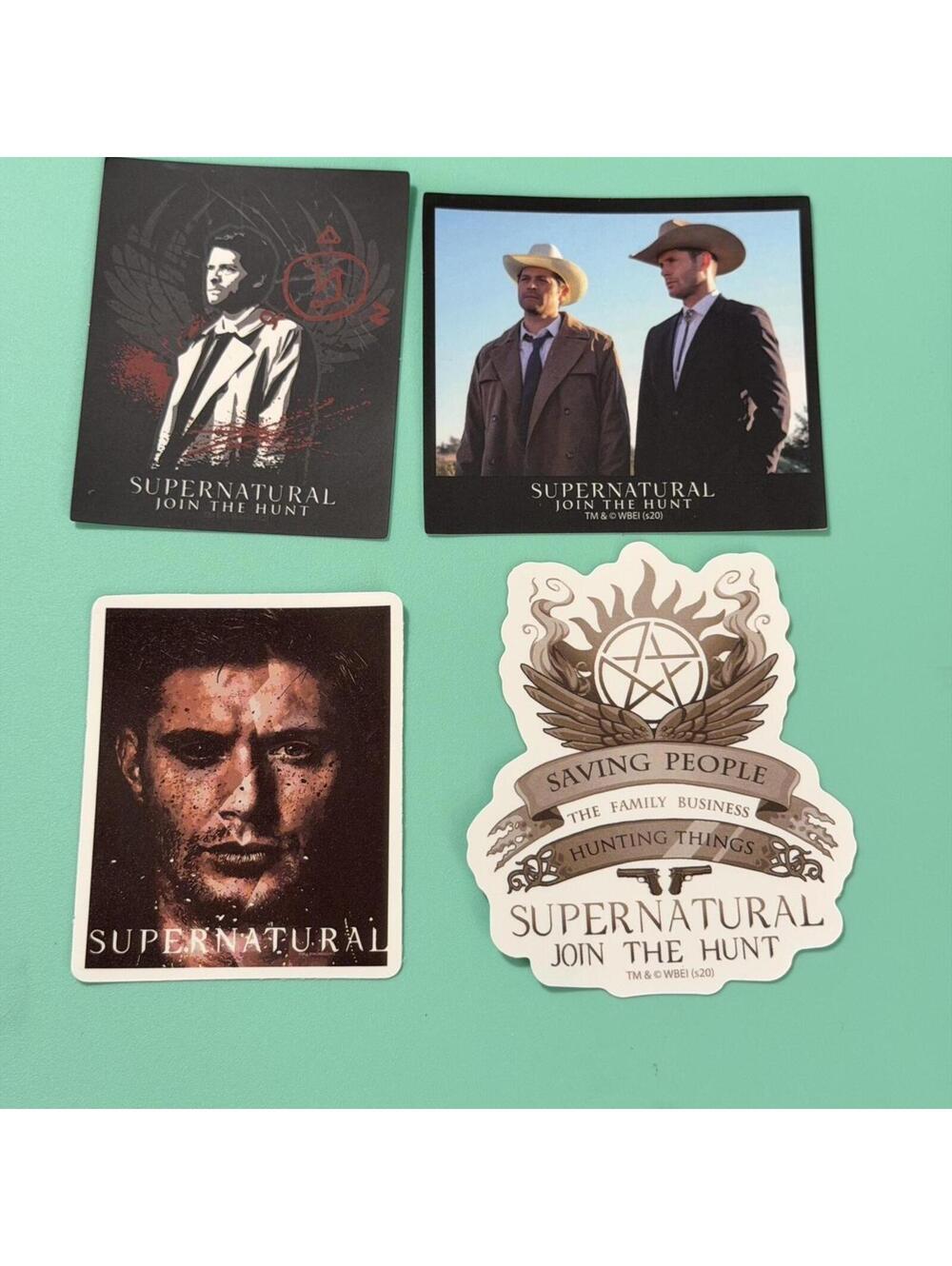 Supernatural Sticker 4 pack  Sam & Dean Winchester  Castiel.